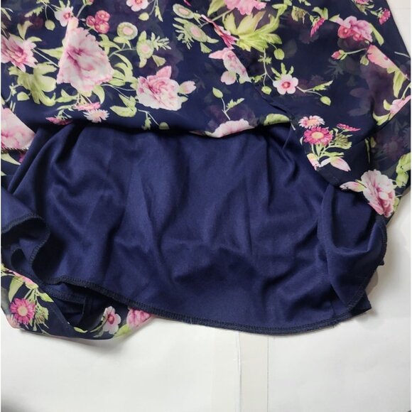 Pink Blush Womens Maternity Floral Dress Navy Blue Size Medium - Picture 7 of 9
